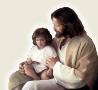 Jesus holding a child